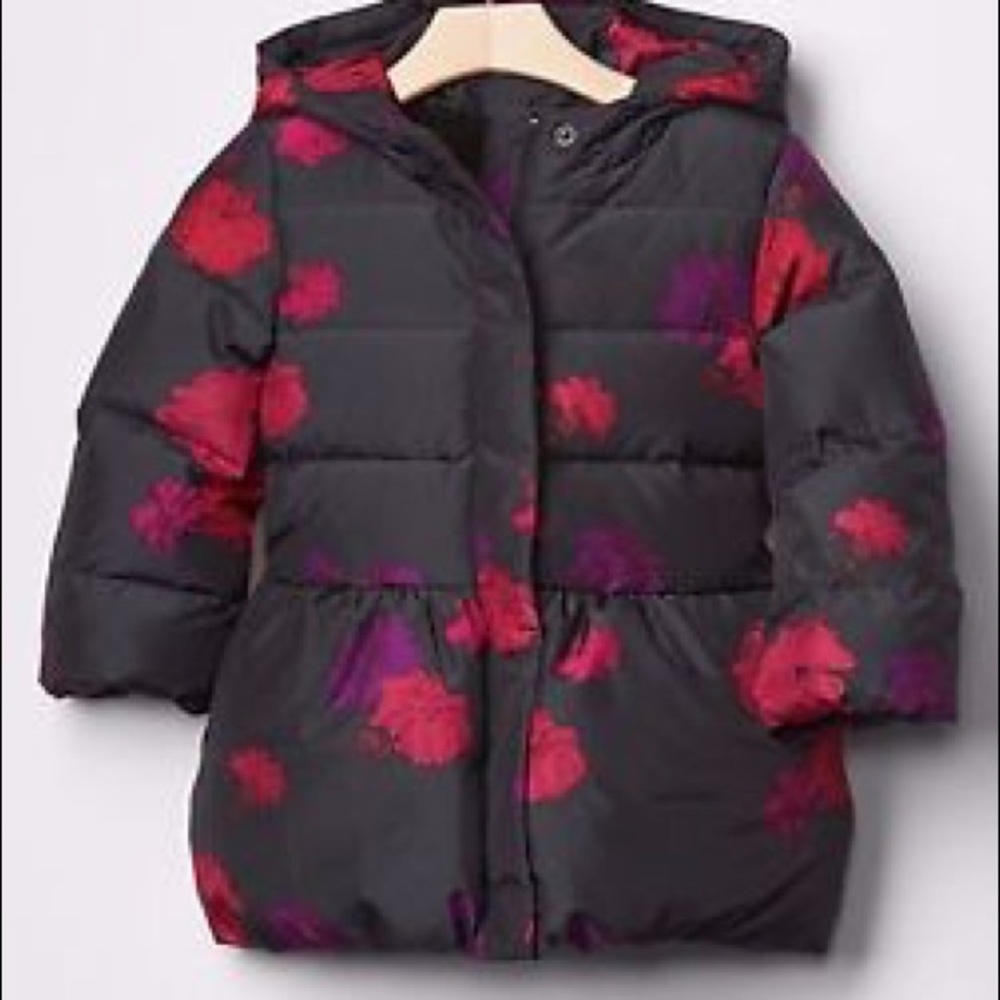 BabyGAP PrimaLoft Floral Peplum Puffer Jacket